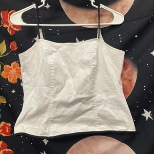 White back tie tank top